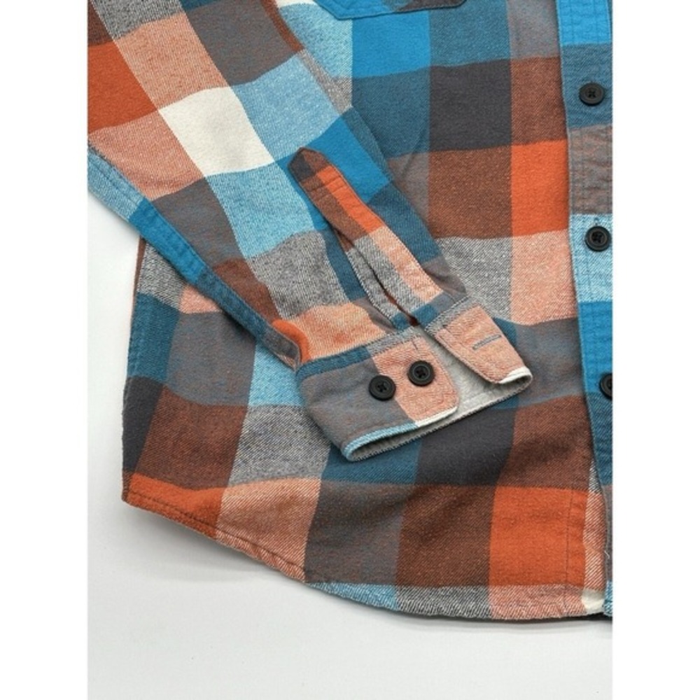 The American Outdoorsman Flannel Shirt Orange‎ Plaid Men's Medium - Picture 3 of 9